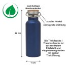 Trinkflasche mit Fahrzeug-Motiven BLAU und deinem Namen personalisiert aus Edelstahl mit Bambusdeckel 500ml