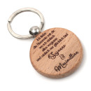 Schlüsselanhänger aus Holz rund personalisiert mit verschiedenen Sprüchen zum Valentinstag, personalisiertes Hochzeitsgeschenk, Geschenk für Mama, Geschenk für Papa, Überraschung für Lieblingsmenschen