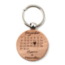 Schlüsselanhänger aus Holz rund personalisiert mit Namen und Datum zum Valentinstag, personalisiertes Hochzeitsgeschenk, Geschenk für Mama, Geschenk für Papa, Überraschung für Lieblingsmenschen