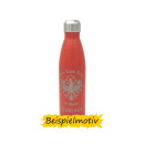 die-veredler Trinkflasche personalisiert orange matt 500ml aus Edelstahl mit ausgewähltem Motiv und Namen / Wunschtext