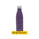 die-veredler Trinkflasche personalisiert violett / pflaume soft 500ml aus Edelstahl mit ausgewähltem Motiv und Namen / Wunschtext