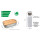 Brotdose und Trinkflasche mit Namen personalisiert im Set, Lunchbox M aus Metall und Isolierflasche aus Edelstahl personalisiert in weiss