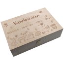Personalisierte Erinnerungsbox Baby mit Namen XL Klappdeckel - Waldtiere