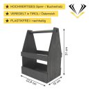 RENTE-Bierträger personalisiert Sixpack Flaschenträger Bierträger aus Holz SCHWARZ mit Gravur Männerhandtasche Geburtstagsgeschenk Biergeschenk Vatertag Geschenk