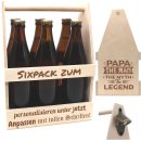 PAPA THE MAN-Bierträger personalisiert Sixpack Flaschenträger Bierträger aus Holz mit Gravur Männerhandtasche Geburtstagsgeschenk Biergeschenk Vatertag Geschenk