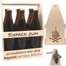 MITTELFINGER-Bierträger personalisiert Sixpack Flaschenträger Bierträger aus Holz mit Gravur Männerhandtasche Geburtstagsgeschenk Biergeschenk Vatertag Geschenk