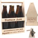 RENTE-Bierträger personalisiert Sixpack Flaschenträger Bierträger aus Holz mit Gravur Männerhandtasche Geburtstagsgeschenk Biergeschenk Vatertag Geschenk