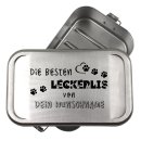 Leckerlidose personalisiert für Hunde mit Namen und Motiv Aufbewahrungsdose für Hundesnacks Geschenkidee für Tierliebhaber Hundekekse und Huneleckerlis Behälter für unterwegs LECKERLIS