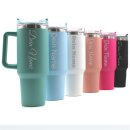 Tumbler Trinkbecher mit Strohhalm 1.18L 40OZ Thermobecher mit Griff hält kühl oder warm Becher mit Deckel und Strohhalm personalisiert mit Namen Rot
