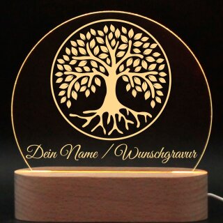 Lebensbaum Nachtlicht personalisiert Stimmungslicht  Nachttischlampe Meditationslicht Meditiation Lampe Geschenk Esoterik Schlummerlicht mit Name LED-Lampe Achtsamkeit Geschenk Yoga Geschenk
