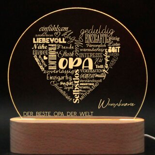 Opa Nachtlicht personalisiert, Schlummerlicht mit Namen, Opa Geschenk, Vatertag, Vatertagsgeschenk, Geschenk Opa, Opa Geburtstagsgeschenk, Geschenk für Opa