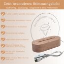 Graviertes Weihnachtskrippen Nachtlicht – personalisiert aus Acrylglas und Buchenholz mit Wunschname
