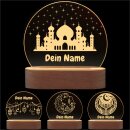 Ramadan Nachtlicht personalisiert – LED Lampe mit Name & Moschee Motiv, Spirituelle Deko, Geschenk zu Eid
