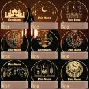 Ramadan Nachtlicht personalisiert – LED Lampe mit Name & Moschee Motiv, Spirituelle Deko, Geschenk zu Eid