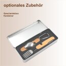 Campingbesteck Kompass personalisiert mit Wunschname – Outdoor Besteck Edelstahl & Holz