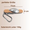 Campingbesteck Hirsch personalisiert mit Wunschname – Outdoor Besteck Edelstahl & Holz