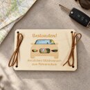 Wunscherfüller Führerschein aus Holz –...